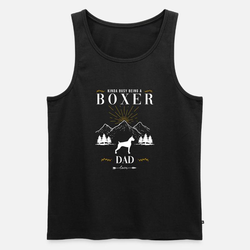 Boxer Hund - Männer Premium Bio Tank Top - Schwarz