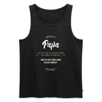 Bester Bonus - Männer Premium Bio Tank Top - Schwarz - Vorne - Michal (187cm)