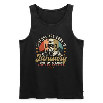 Januar Jahrgang 1951 - 73.Geburtstag Geschenk - Männer Premium Bio Tank Top - Schwarz - Vorne - Michal (187cm)