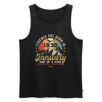 Januar Jahrgang 1930 94.Geburtstag Geschenk - Männer Premium Bio Tank Top - Schwarz - Vorne - Michal (187cm)