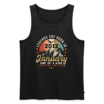 Januar Jahrgang 2012 - 12.Geburtstag Geschenk - Männer Premium Bio Tank Top - Schwarz - Vorne - Michal (187cm)