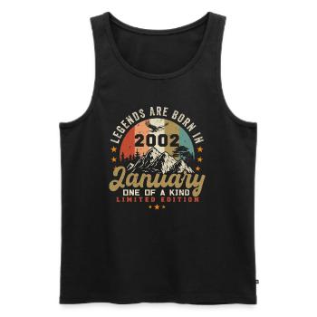 Januar Jahrgang 2002 - 22.Geburtstag Geschenk - Männer Premium Bio Tank Top - Schwarz - Vorne - Michal (187cm)