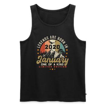 Januar Jahrgang 2020 - 4.Geburtstag Geschenk - Männer Premium Bio Tank Top - Schwarz - Vorne - Michal (187cm)