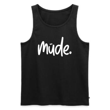 Müde - Männer Premium Bio Tank Top - Schwarz - Vorne - AI Model Male 178 light (178cm)