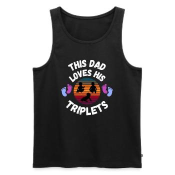 Papas Drillinge - Männer Premium Bio Tank Top - Schwarz - Vorne - AI Model Male 178 light (178cm)