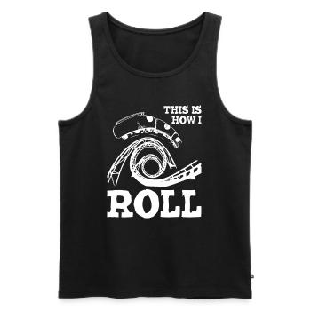 This is How I Roll Roller Coaster1 - Men's Premium Organic Tank Top - black - Front - AI Model Male 178 light (178cm)