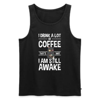 Ich Trinke Viel Kaffee - Männer Premium Bio Tank Top - Schwarz - Vorne - Michal (187cm)