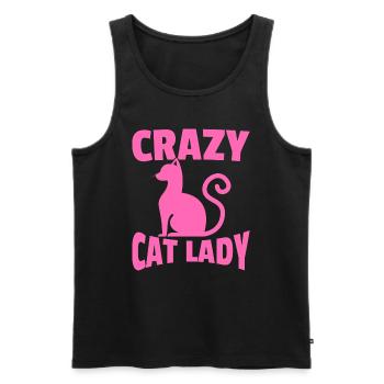 Verrückte Katzenlady - Männer Premium Bio Tank Top - Schwarz - Vorne - Michal (187cm)