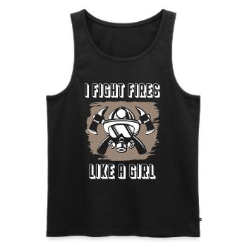 I Fight Fires Like A Girl Firefighter - Men's Premium Organic Tank Top - black - Front - Michal (187cm)