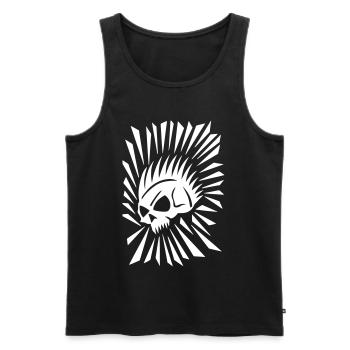 Totenkopf, Skull Head, Punk - Männer Premium Bio Tank Top - Schwarz - Vorne - AI Model Male 178 light (178cm)