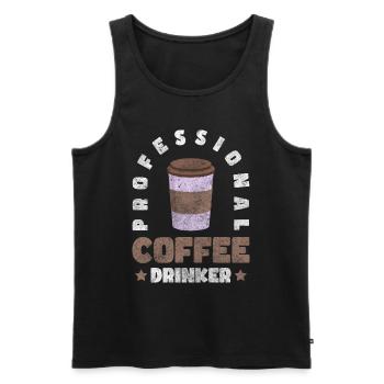 Morning grouch pick-me-up cappuccino cup - Men's Premium Organic Tank Top - black - Front - Michal (187cm)