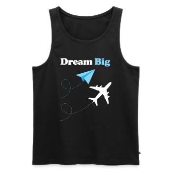 Grand avion de rêve - Débardeur bio Premium Homme - noir - Devant - Michal (187cm)