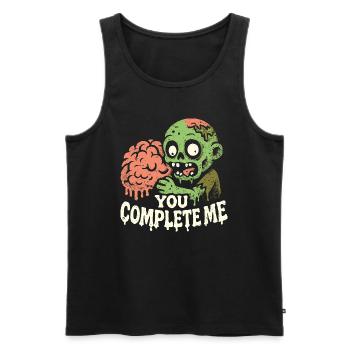 Costume Humour Noir Zombie Halloween - Débardeur bio Premium Homme - noir - Devant - AI Model Male 178 light (178cm)