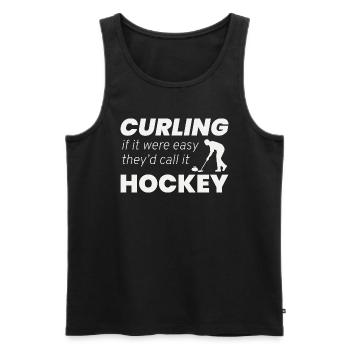 Curling Sweeping Winter Ice Sport Curler Hockey - Men's Premium Organic Tank Top - black - Front - AI Model Male 178 light (178cm)
