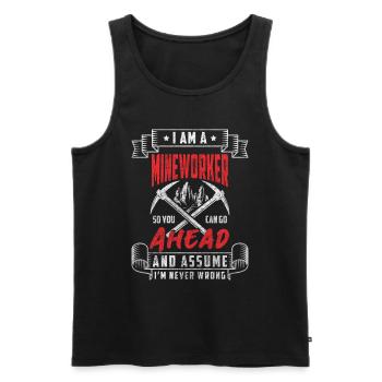 Miner Mine Miner - Men's Premium Organic Tank Top - black - Front - AI Model Male 178 light (178cm)