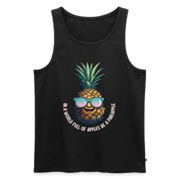 Pineapple Pineapple Cool Sunglasses Gift - Men's Premium Organic Tank Top - black - Front - AI Model Male 178 light (178cm)