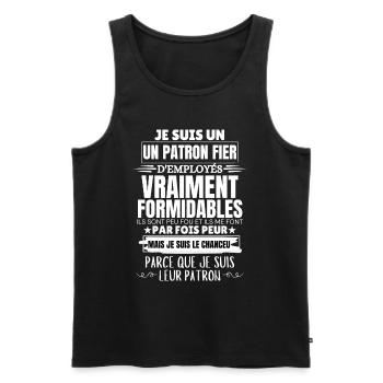 Ich bin stolzer Chef der Mitarbeiter - Männer Premium Bio Tank Top - Schwarz - Vorne - AI Model Male 178 light (178cm)