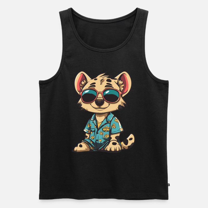 Hyäne Lustig Sommer - Männer Premium Bio Tank Top - Schwarz