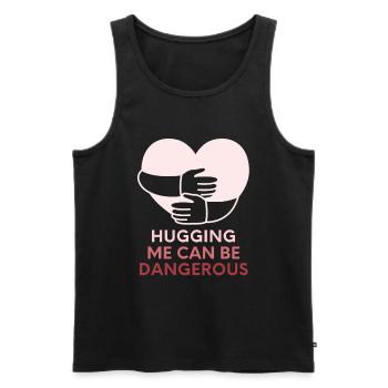 Hugging me can be dangerous - Men's Premium Organic Tank Top - black - Front - Michal (187cm)