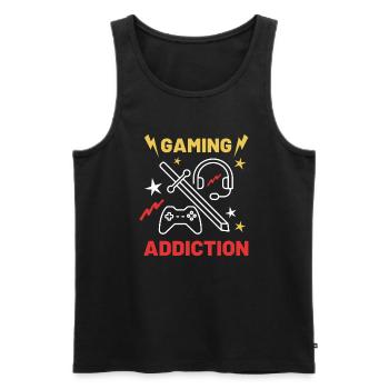 Gaming addiction - Men's Premium Organic Tank Top - black - Front - Michal (187cm)