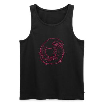 Hand auf dem Ozean - Männer Premium Bio Tank Top - Schwarz - Vorne - AI Model Male 178 light (178cm)