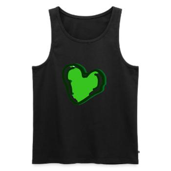 Herz grün Geschenkidee - Männer Premium Bio Tank Top - Schwarz - Vorne - AI Model Male 178 light (178cm)