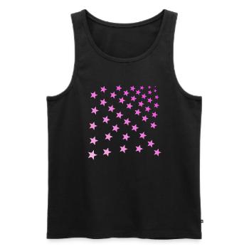 Sterne rosa pink rosarot Geschenkidee - Männer Premium Bio Tank Top - Schwarz - Vorne - AI Model Male 178 light (178cm)