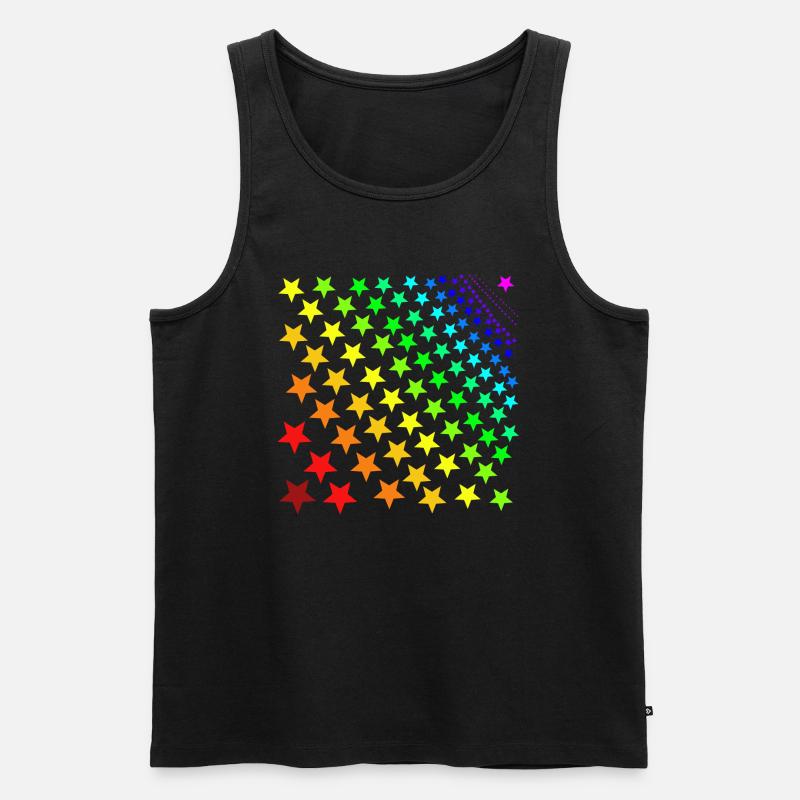 Sterne Regenbogen Geschenkidee - Männer Premium Bio Tank Top - Schwarz