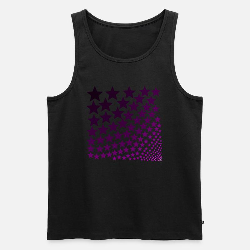 Sterne lila rosa Geschenkidee - Männer Premium Bio Tank Top - Schwarz