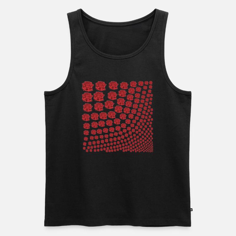 Rosen rot Geschenkidee - Männer Premium Bio Tank Top - Schwarz