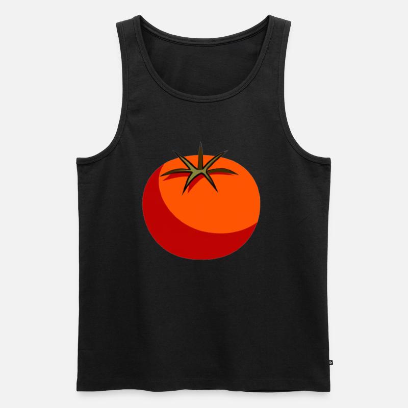 Tomate rot Geschenkidee - Männer Premium Bio Tank Top - Schwarz