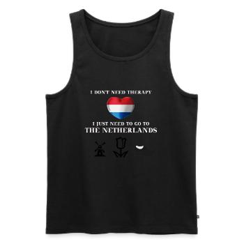 Niederlande lustig Geschenkidee Holland Therapie - Männer Premium Bio Tank Top - Schwarz - Vorne - AI Model Male 178 light (178cm)