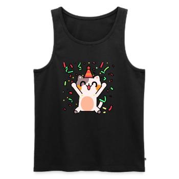 Cat Party Idée cadeau Mignon Célébrer Mignon - Débardeur bio Premium Homme - noir - Devant - Michal (187cm)