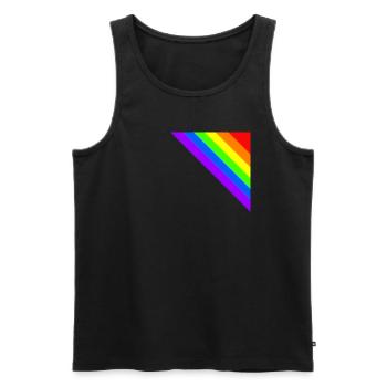 Regenbogen Geschenkidee Ecke bunt - Männer Premium Bio Tank Top - Schwarz - Vorne - AI Model Male 178 light (178cm)
