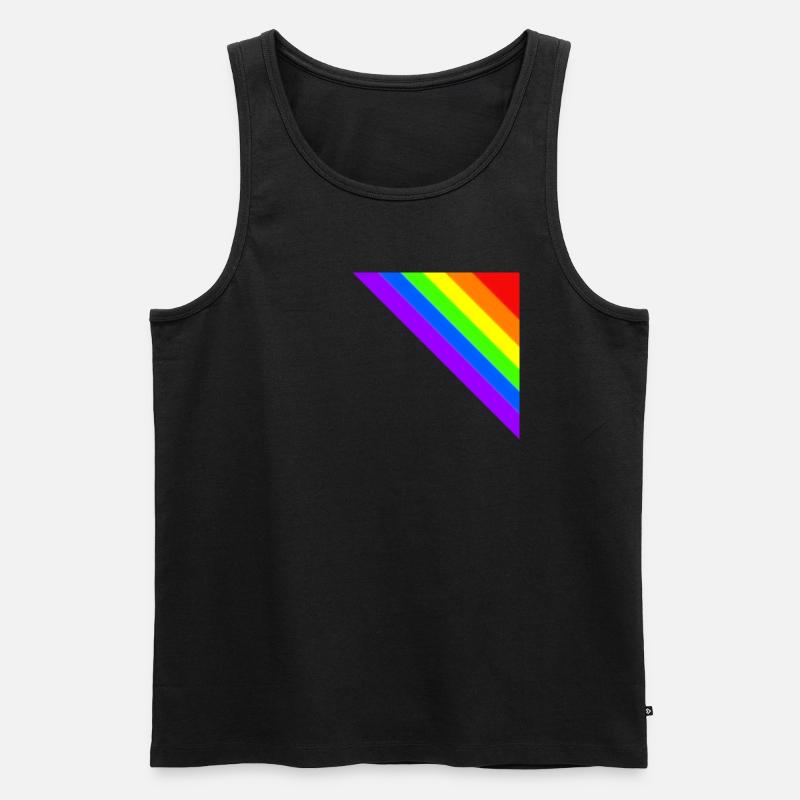 Regenbogen Geschenkidee Ecke bunt - Männer Premium Bio Tank Top - Schwarz