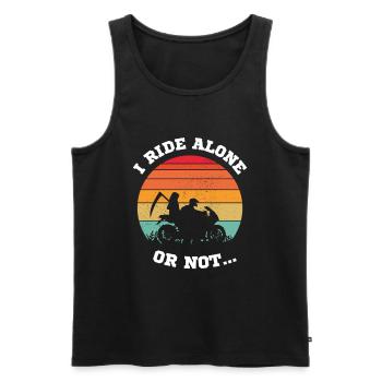 Ich fahre alleine, oder auch nicht... Radfahrer - Männer Premium Bio Tank Top - Schwarz - Vorne - AI Model Male 178 light (178cm)