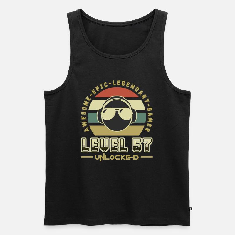 Stufe 57 - Männer Premium Bio Tank Top - Schwarz