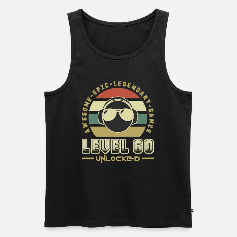 60 - Männer Premium Bio Tank Top - Schwarz