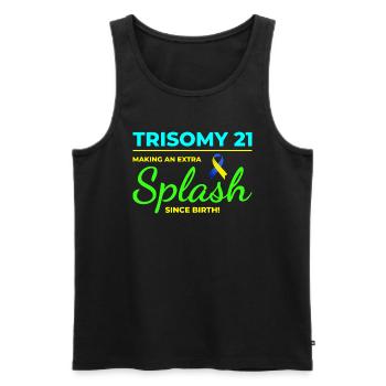 Down-Syndrom-Bewusstsein Trisomie 21 Splash - Männer Premium Bio Tank Top - Schwarz - Vorne - Michal (187cm)