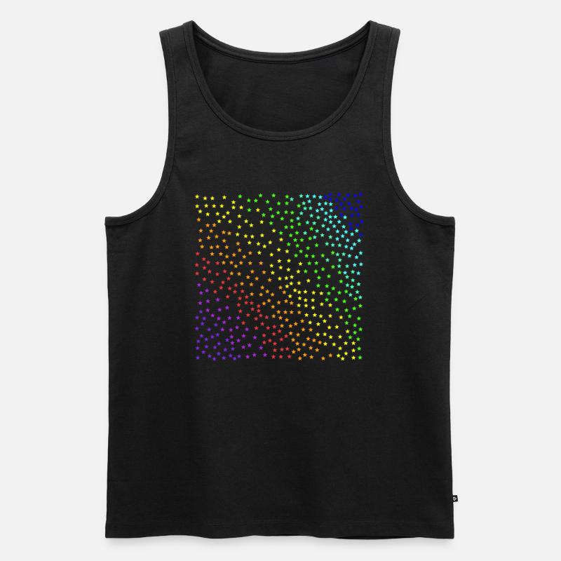 Sterne bunt Sternenhimmel Regenbogen Geschenkidee - Männer Premium Bio Tank Top - Schwarz