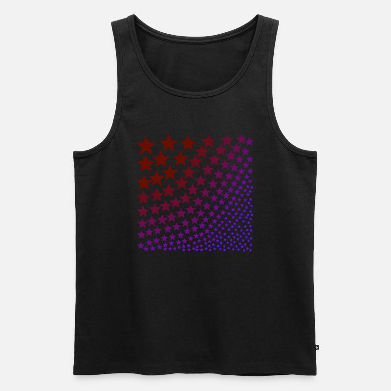 Sterne rot lila Geschenkidee - Männer Premium Bio Tank Top - Schwarz