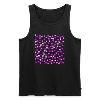 Sterne rosa pink rosarot Geschenkidee - Männer Premium Bio Tank Top - Schwarz - Vorne - AI Model Male 178 light (178cm)