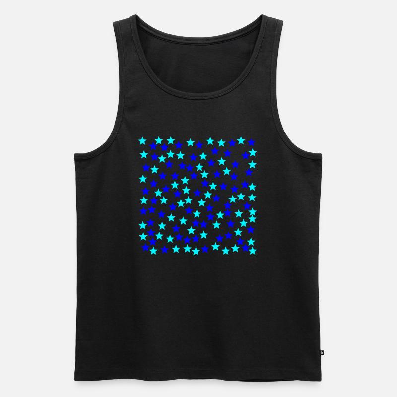 Sterne hellblau dunkelblau Geschenkidee - Männer Premium Bio Tank Top - Schwarz