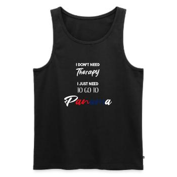 Panama Geschenkidee lustiger Spruch Therapie Humor - Männer Premium Bio Tank Top - Schwarz - Vorne - AI Model Male 178 light (178cm)