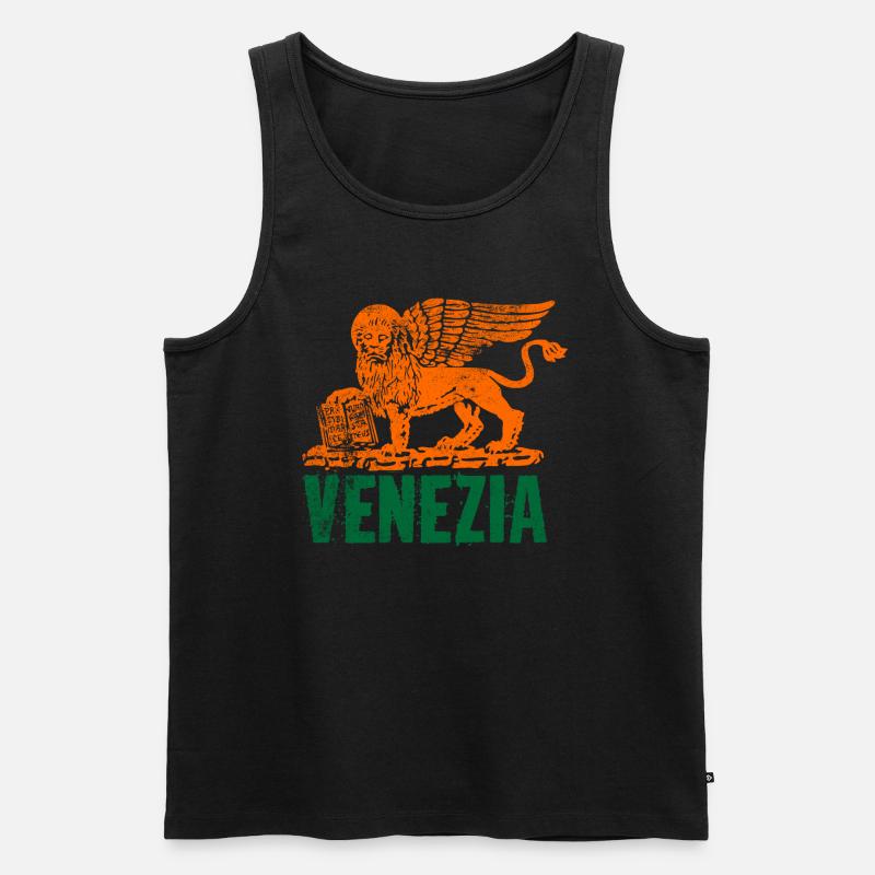 Venedig Löwe St. Markus - Männer Premium Bio Tank Top - Schwarz
