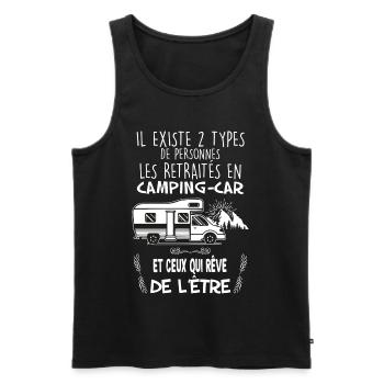 Camping-car retraités camping - Débardeur bio Premium Homme - noir - Devant - Michal (187cm)