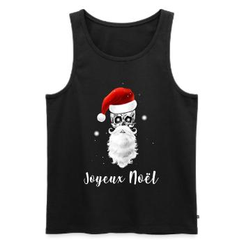 Joyeux Noël crâne, humour pour fête - Débardeur bio Premium Homme - noir - Devant - Michal (187cm)