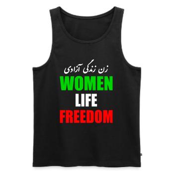 Women life freedom - Débardeur bio Premium Homme - noir - Devant - Michal (187cm)
