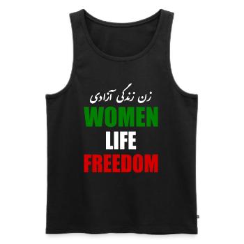 Women life freedom - Débardeur bio Premium Homme - noir - Devant - Michal (187cm)