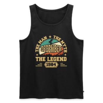 December 1984 Birthday December 1984 Gift - Men's Premium Organic Tank Top - black - Front - Michal (187cm)